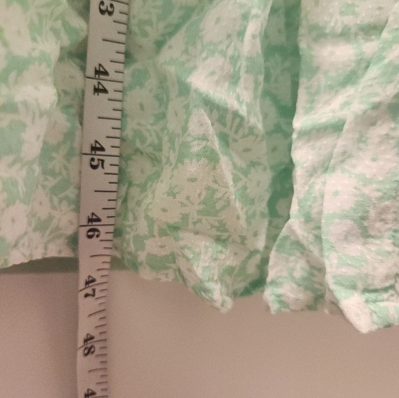 Lost And Wander Floral Mint Green Maxi Dress Size L Ruffle Short Sleeves #N634 - Picture 4 of 5